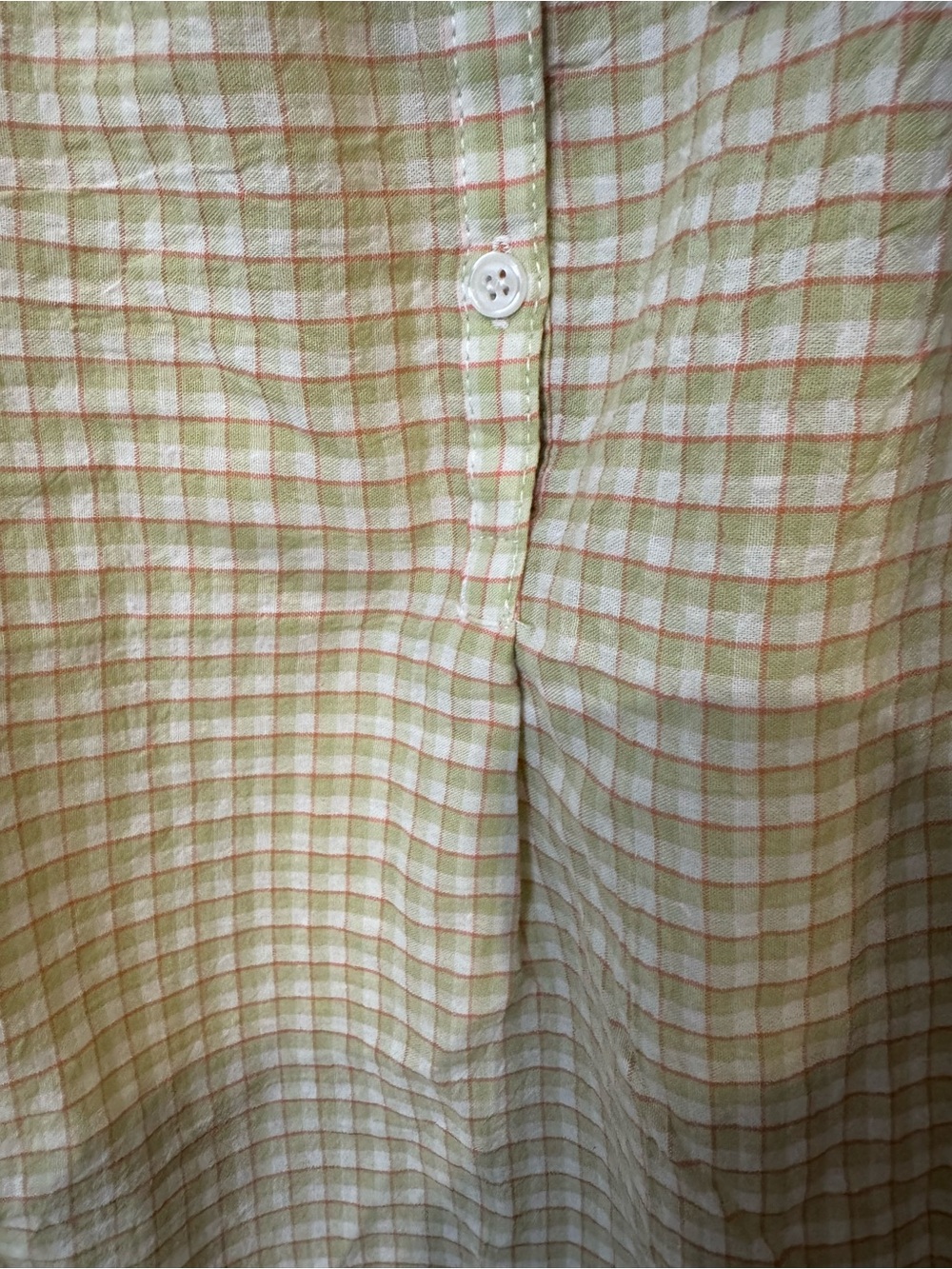 Max Studio NWT Cotton Plaid Peasant Blouse Green Balloon Sleeve Medium M - Picture 10 of 10
